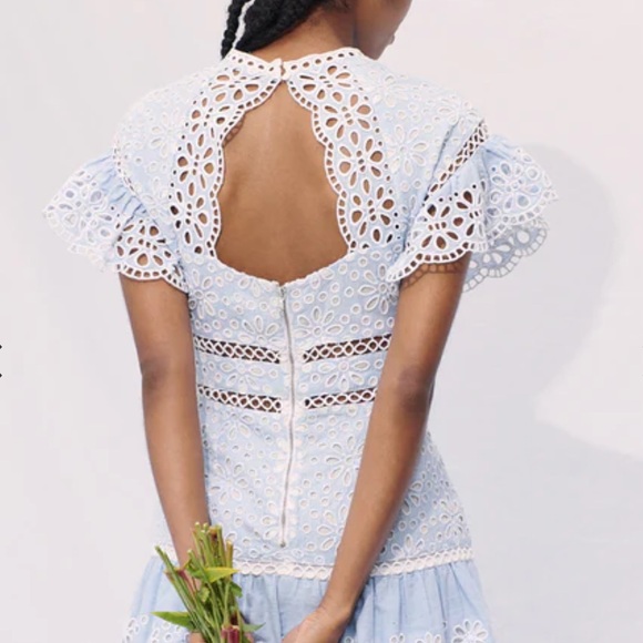 SAYLOR Shanice Romper in Yankee Pinstripe. Size small - Picture 2 of 7